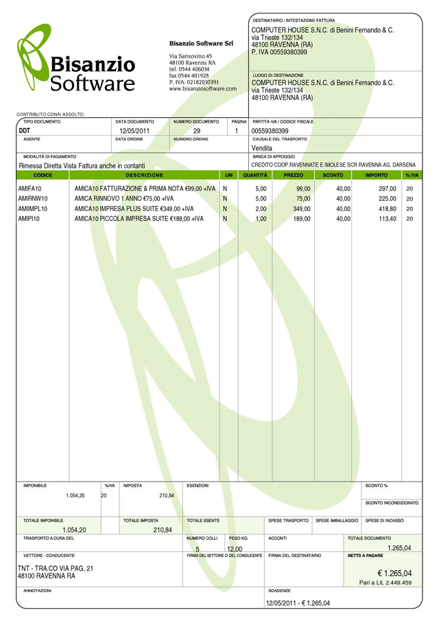 Documento di trasporto - FreeServices